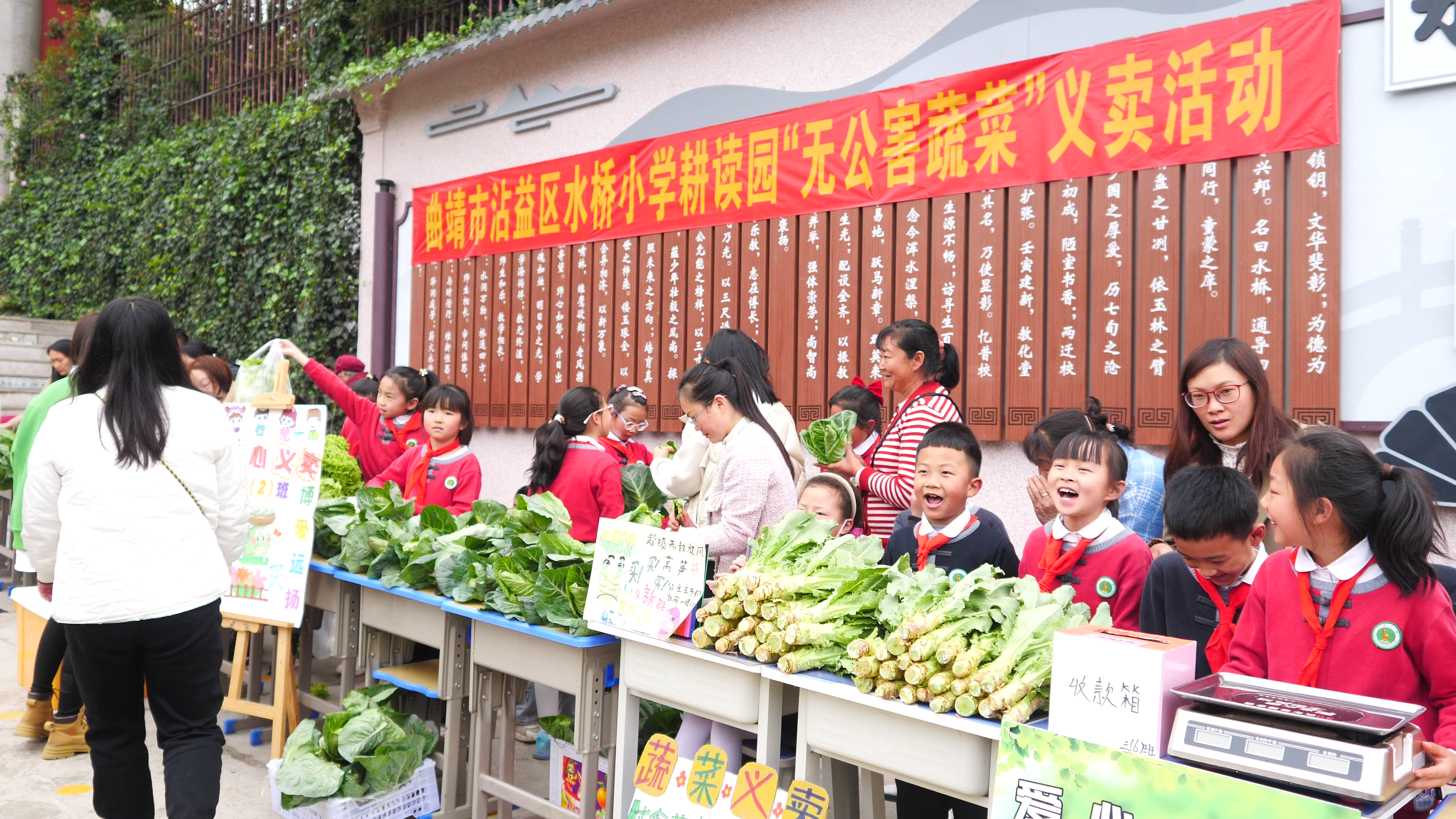水橋小學(xué)耕讀園里蔬菜進(jìn)行義賣活動(dòng) 余庭勝拍攝.png